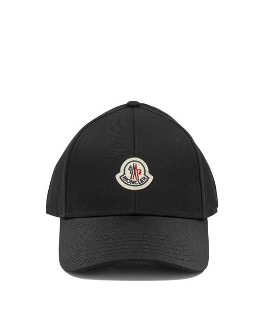Moncler Black Baseball Cap With Logo for men