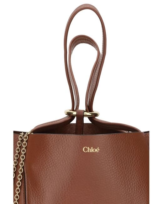 Chloé Brown Chloé Spin Shoulder Bag