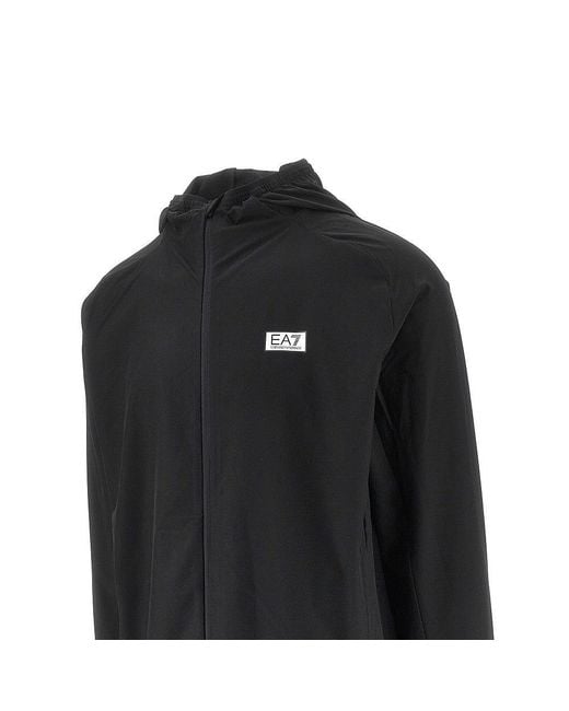 EA7 Black Dynamic Athlete Ventus7 Full-Zip Hoodie for men
