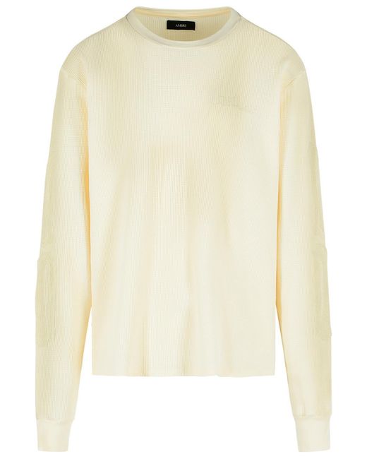 Amiri Natural Ivory Cotton T-Shirt for men