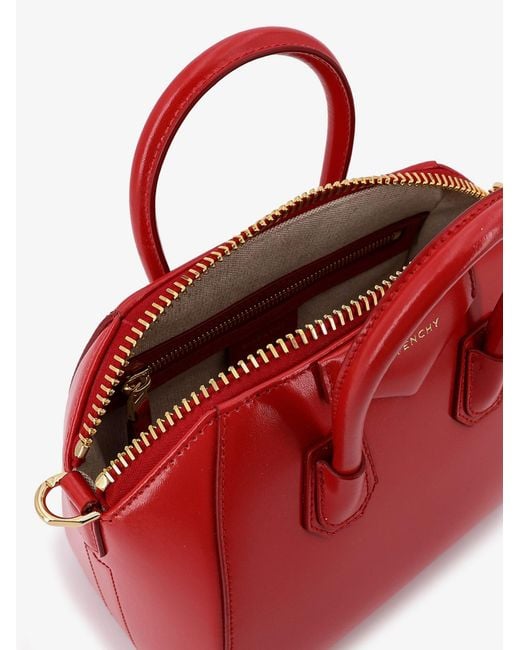 Givenchy Red Antigona Mini Leather Shoulder Bag