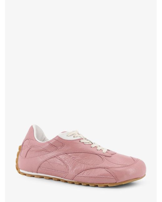 Bottega Veneta Pink Orbit Flash Leather Sneakers