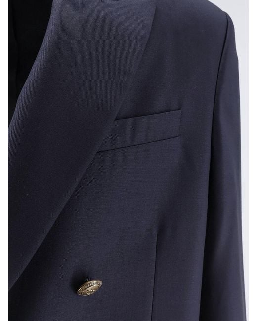 Dior Blue Dior Double-Breasted Virgin Wool Blazer for men