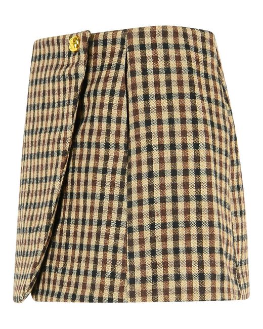 Ganni Natural Wool Blend Skirt