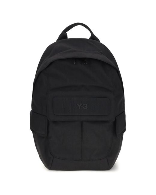 Y-3 Black Logo Backpack for men