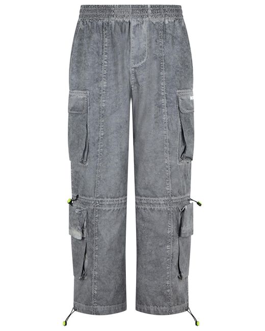 Barrow Gray Nylon Cargo Pants for men