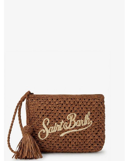 Mc2 Saint Barth Brown Clutch Bag Raffia
