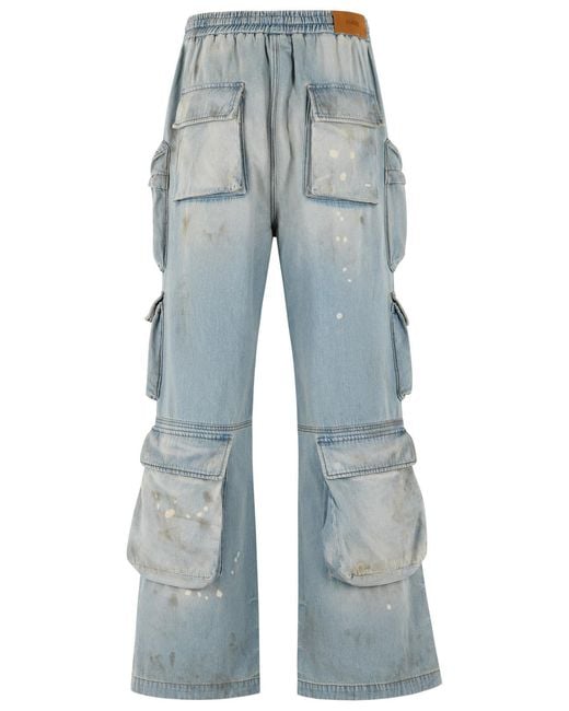 Amiri Blue Light Cotton Cargo Jeans for men