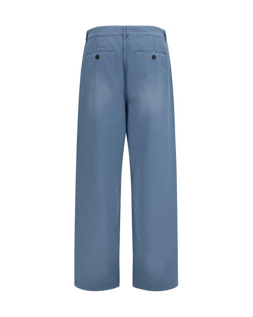 Miu Miu Blue Garment-Dyed Wide-Leg Pants