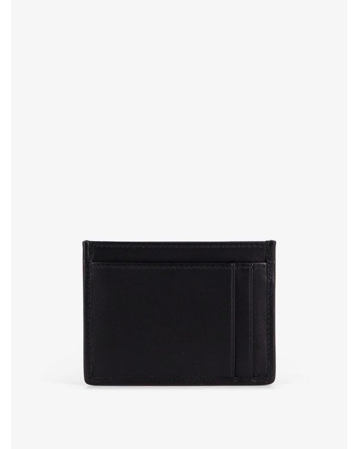 Miu Miu Black Quilted Leather Card Holder With Metal Logo