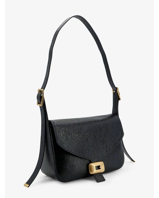 Balenciaga Black Clicca Arena Leather Medium Shoulder Bag