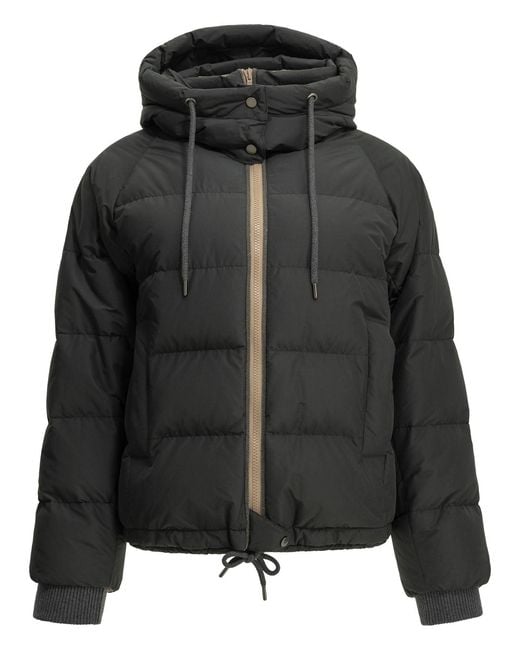 Brunello Cucinelli Black Taffeta Short Down Jacket