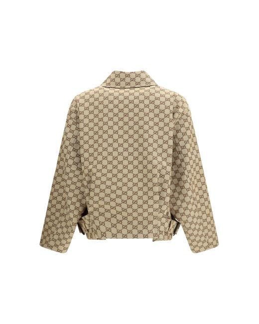 Gucci Natural Gg Canvas Bomber Jacket