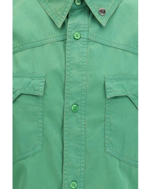 Versace Green Cotton Shirt for men
