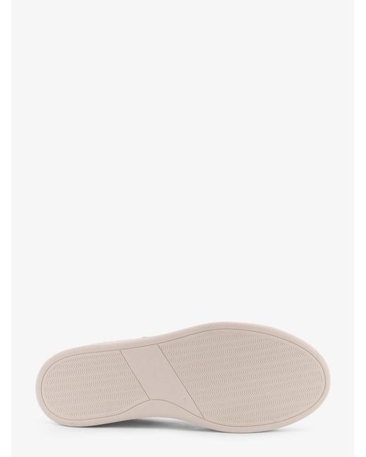 Kiton Pink Leather Sneakers With Iconic Stitching for men