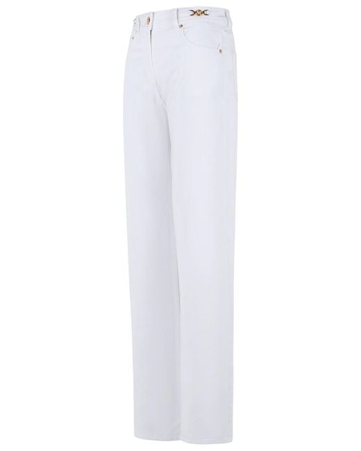 Versace White Cotton Jeans