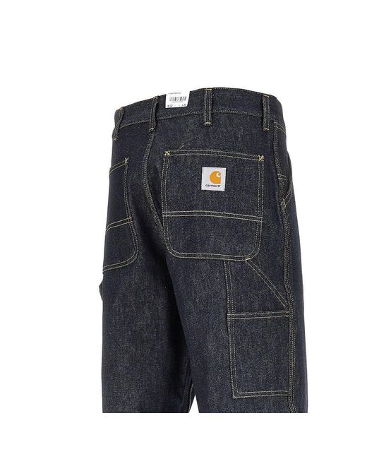 Carhartt Blue 'Single Knee' Denim Pants for men