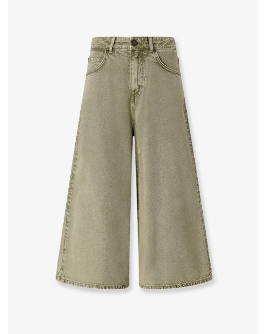 Pinko Green Burkina Denim Bermuda Shorts