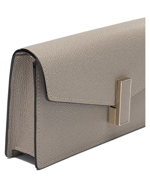 Valextra Gray Clutch "Iside" With Chain