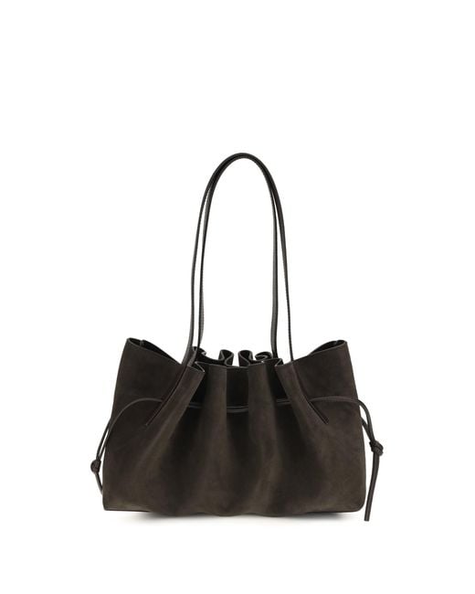 Yuzefi Black Scallop Shoulder Bag Ganache