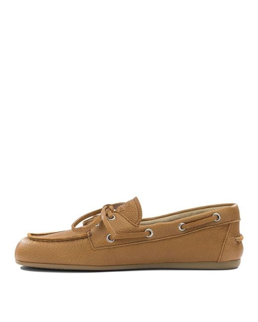 Miu Miu Brown Suede Lace Up Loafers