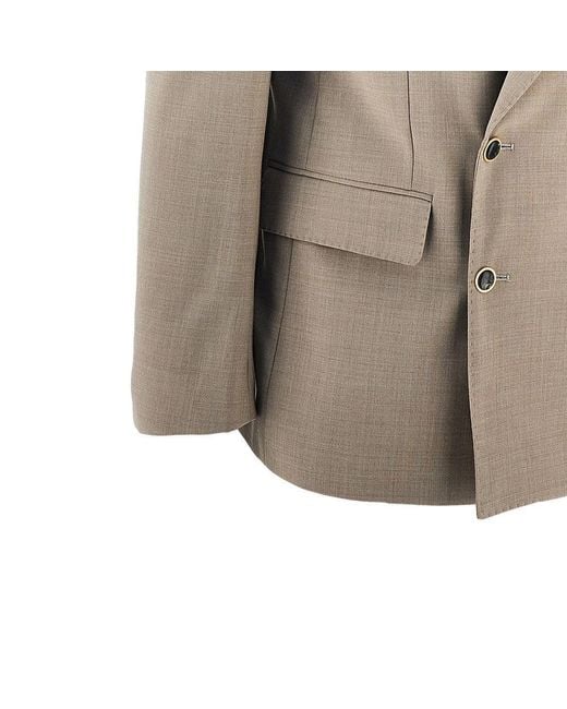 MARSĒM Brown Stretch Wool-Blend Double-Breasted Jacket for men
