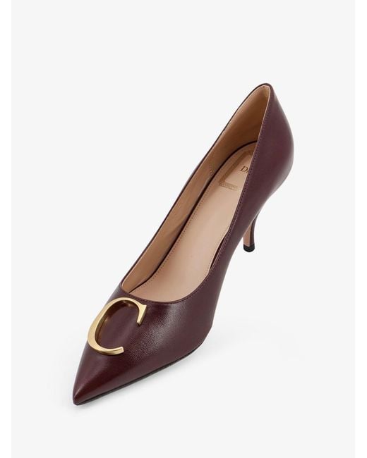 Dior Brown Dior Dior Initials Leather Pumps With Metal Cd Initials