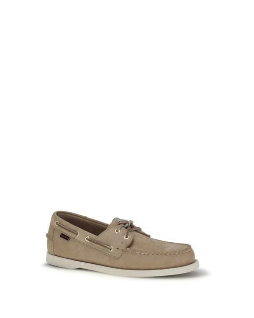Sebago Natural Portland Nubuck Docksides Loafers-Camel for men