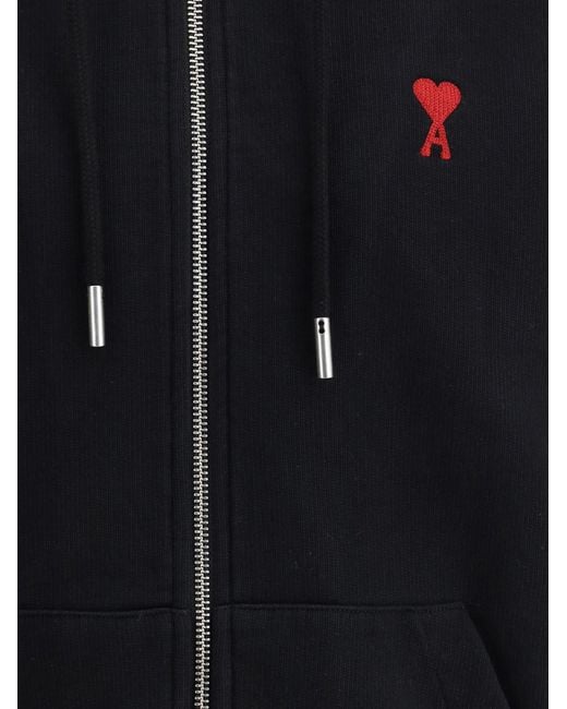 AMI Blue Logoed Hoodie for men