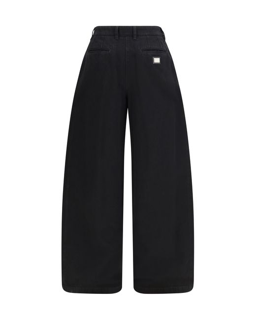 Dolce & Gabbana Black Wide-Leg Cotton Jeans