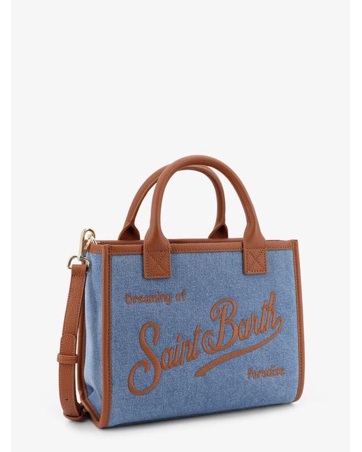 Mc2 Saint Barth Blue Vanity Bag Midi Denim