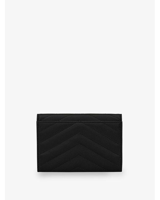 Saint Laurent Black Cassandre Matalasse Leather Wallet