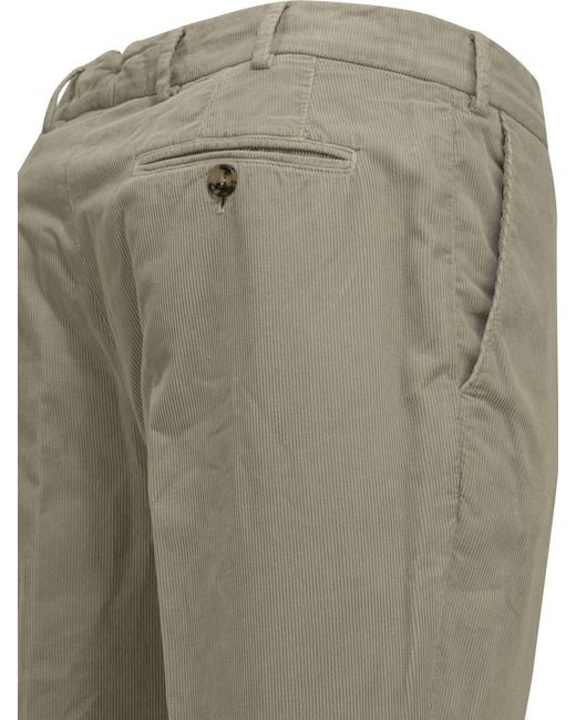 Brunello Cucinelli Gray Tailored Cotton Velvet Pants for men