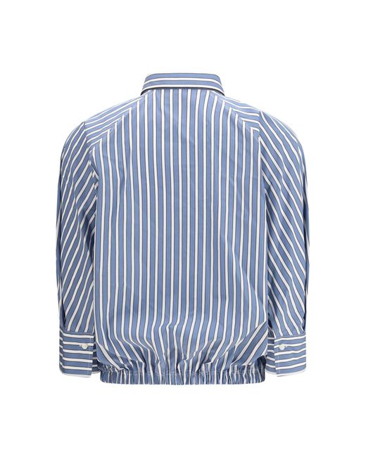 Brunello Cucinelli Blue Shadow Stripe Poplin Shirt