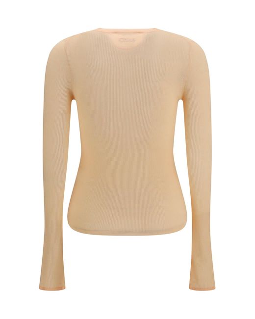 Chloé White Chloé Ribbed Wool Sweater