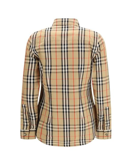 Burberry Metallic Stretch Cotton Check Shirt