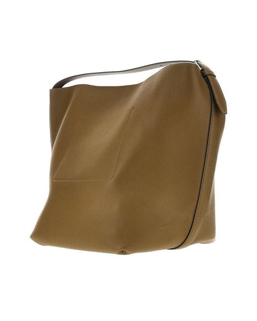 Totême  Green Grained Leather Tote Bag