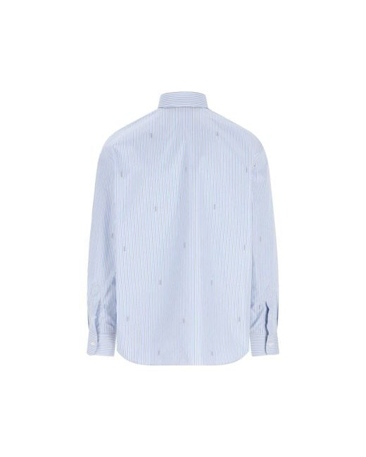Gucci Blue Cotton Popline Shirt for men