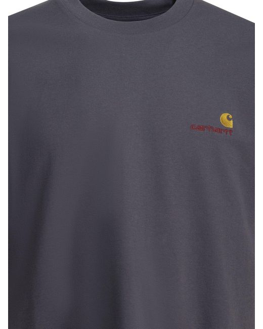 Carhartt Gray "American Script" Crew-Neck T-Shirt for men