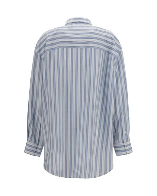 Gucci Blue Baiadera Silk Jacquard Shirt