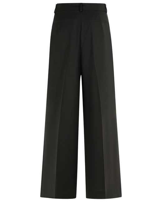 Sportmax Black 'Vela' Dark Virgin Wool Pants