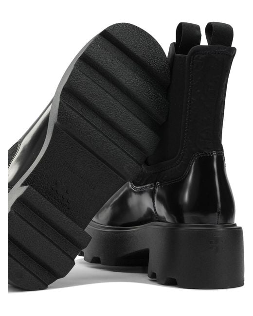 Tory Burch Black Suede Polyester Ankle Boots