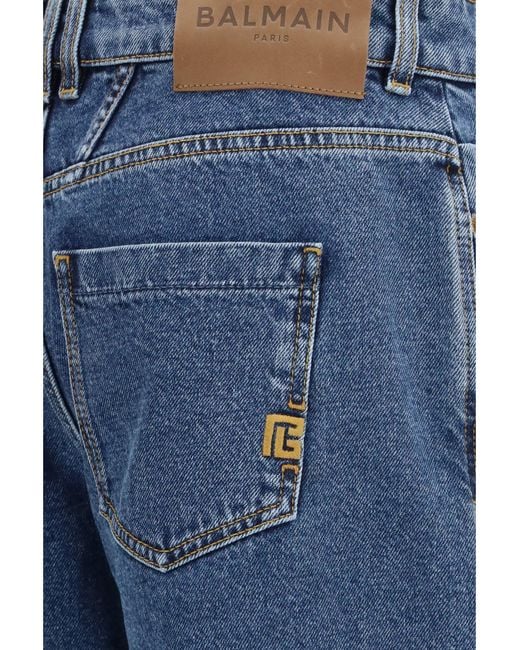 Balmain Blue Jeans Straight Wide-Leg