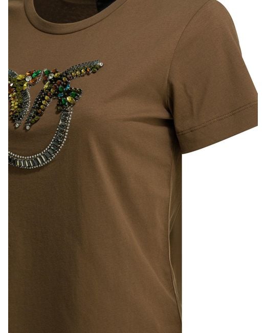 Pinko Green T-shirts Brown