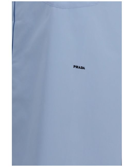 Prada Blue Oversized Shirt With Pocket Astro
