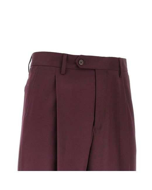 MARSĒM Purple Twill Pants With Darts for men