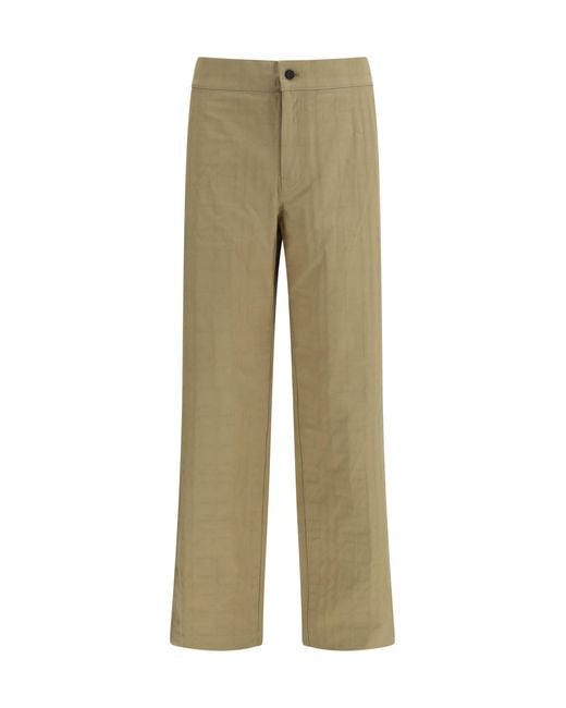 Burberry Natural Textured Check Cotton Pants for men