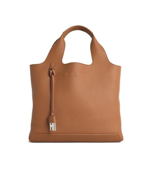 Hogan Brown Leather Shopping Bag