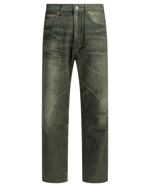 Men's Green "Third Cut" Straight Leg Jeans