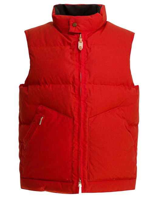 Manifattura Ceccarelli Red Goose Down Vest Jackets And Coats Orange